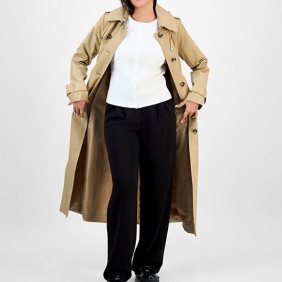 London Fog Women's Hooded Belted Maxi Trench Coat - NWOT - Picture 6 of 12